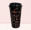 재사용 가능한 24oz/16oz Tumblers Snow Cup Water Bottle Coffee Juice Milk Tea 귀여운 플라스틱 콜드 컵 밀짚 뚜껑 휴대용 재사용 가능한 다양한 머그잔