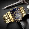 Brand New Oulm Orologi al quarzo da uomo militare orologio da polso impermeabile oro di lusso in acciaio inossidabile orologio maschile Relogio Masculino 210329311l