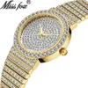 MISSFOX Top Brand Unique Watch Men 7mm Ultra Thin 30M Resistente al agua Iced Out Round Caro 34mm Slim Doll Man Mujer Reloj 210270K