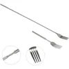 Forks 1pc Retro Fork BBQ Extendable Dinner Fruit Dessert Long Handle Stainless Steel Cutlery Tableware