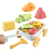 TODDER Strand Toy Sand Gadgets för barn Sand Shovel Bucket Watering Pot Fordon Färgglada vagn Baby Birthday Presents 240321