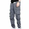 korean Pant Summer Spring Men Elastic Cargo Sweatpants Jogger Thin Trousers Casual Cott Waist Hop Slim Pants Student o0nO#