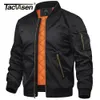 TACVASEN WINTER BAMBER JOUNDSETS Outwear Mens Retro Pilot Jacket Coat Disual Baseball Jackets Jackets Streetwear 240313