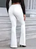 Весенние женские эластичные белые коричневые расклешенные джинсы скинни клеш с высокой талией джинсовые брюки женские сексуальные Y2K длинные брюки в стиле панк 240315