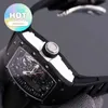 Masculino RM Relógio de Pulso Calendário Relógio de Pulso Relógio Data Luxo Mens Mecânica Relógios Relógio de Pulso Negócios Lazer Rm055 Automático Mecânico Preto Fita de Fibra de Carbono