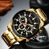 Curren Top Brand Luxury Men Watches Watch Fashion Odiante per polso in quarzo casual con cronografo in acciaio inossidabile RELOJ HOMBRES LY307O