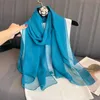 Sarongs 2023 New Fashion Summer Womens Solid Color Slows Sclves Silk Shawl Beadbands Womens Headbands ملفوفة بعصابات واقية من الشمس الجملة 24325