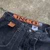 JNCO Shorts Y2K Hip Hop Impresión gráfica holgada Gimnasio de mezclilla Men Sumen Summer Harajuku Gothic Men Basketball Shorts 240323