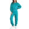 Anrabess Women's Two Piece Outfits Longleve CrewneckSweatsuit Jogger Pants Lounge Sets with Pockets