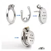 Other Health Beauty Items Super Small Stainless Steel Male Chastity Device Cock Cage With Anti-Off Ring Catheter Penis Rings Bdsm A Dhnkm