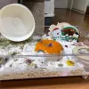 Gaiolas de alta qualidade bonito donut forma hamsters abrigo casa pequeno animal de estimação ninhos de cerâmica rato brinquedo acessórios de hamster