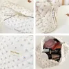 Sacs de rangement Quilting Embrayages Coton doux Femmes Zipper Cosmétique Organisateur Mignon Maquillage Sac Grand Maquillage Sac À Main Portable Sac À Main