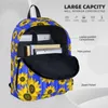 Mochila Girassol Amor Flor Amarela Mochilas de Viagem Mulheres Designer Leve High School Bags Lazer Mochila