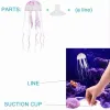 Dekorationer 10st/Lot Simulation Artificial Jellyfish Glowing Effect Aquarium Decoration Fish Tank Ornament Decor Accessory Blue Green