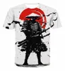 Japonais Samurai 3D Imprimer T-shirts pour hommes Fi O-cou à manches courtes T-shirt pour hommes Harajuku Hip Hop Streetwear Ninja Tees Tops B4eI #