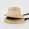 Breda randen hattar hink hattar mode hänge sol hatt kvinnor vår/sommar solskydd strand retro hepburn stil stråhatt j240325