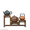 Placas decorativas naturalmente de madeira modelo em miniatura artesanato decoração quadro pote chá vaso exibição móveis cerâmica base bonsai