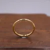 Cluster Ringen Pure 18K Geel Gouden Ring Voor Vrouwen Polish Oppervlak 2 Mm Holle Band Amerikaanse Maat 6.5 stempel Au750