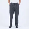 chef Pants Unisex Loose Elastic Waist Soft Breathable Pockets Stretchy Service Cook Restaurant Uniform Waiter Secure Trousers H3dU#