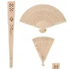 Party Favor Vintage Style Bois Pliant Fan Modèle Chinois Art Craft Cadeau Personnalisé Gravé À La Main En Bois Pliant Fans Drop De Dhx61