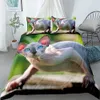 3D-gedrucktes Sphinx-Katze-Bettwäsche-Set, Tiere, Erwachsene, Kinder, Tröster, Bettbezug mit Kissenbezug, Schlafzimmer-Dekoration, Doppelbett-Bettwäsche