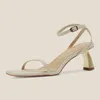 Sandalias Tamaño 34-39 para mujer Verano 2024 Roma Correa Tacones altos Zapatos de mujer Cuero real Sandalias de tacón de lujo