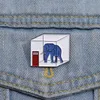 Broche en émail de dessin animé éléphant dans la chambre, broches en métal drôles, Badge de revers, décor de sac à dos, accessoires de veste, bijoux cadeau pour enfant