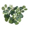 Decorative Flowers Candle Ring Decoration Greenery Garland Artificial Eucalyptus Leaves Wreath For Dining Room Wedding Festival Kitchen