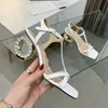 Designer talons femmes chaussures habitres en cuir de haute qualité femme de luxe de luxe de bureau de bureau talons sandales dame robes de mariée chaussures avec taille de boîte 35-41