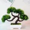 Decorative Flowers 4 Grass Balls Green Artificial Small Tree Bonsai Home Bedroom Living Room Balcony Decoration Fake Plants DIY Flower