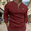 spring and Autumn New Waffle Pattern Double Layer Small Standing Neck Fi Brand Men's Casual Polo Shirt Street Party POLO Sh I4qy#