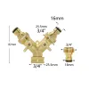 Złącza mosiężne 3/4 "Wąż ogrodowy Rozdzielacz węża ogrodowego 2/4way Tap ytype Wodak złącze ogrodowe kran na kran zewnętrzny