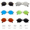 Lunettes de soleil Vintage rétro femmes hommes rond miroir lentille métal lunettes lunettes de sport