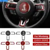 Autocollants d'intérieur en Fiber de carbone pour roue de direction Ford Shelby, emblème de style de voiture, accessoires pour Logo Cobra Mustang Bffmk