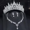 Necklace Earrings Set Luxury Wedding Crown For Women Tiaras Princess Party Prom Bride Jewelry Bridal Pageant