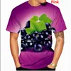 Heren T-shirts Verkoop Fruit Druiven Serie 3D Bedrukt Shirt Heren Dames