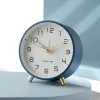 Accessories Nordic Light Luxury Quiet Alarm Clock Students Use A Simple Clock with A Frosted Metal Table Clock Alarm Clock