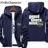 Kvinnor Grand Theft Auto 3D GTA 5 LOGO MENS WINDBREAKER Reflekterande Sunscreen Skin blixtlåsare Huvjacka T Skjortor Pilot överdimensionerade E8yo#