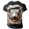 T-shirt d'été pour hommes Animal Wolf Print Casual manches courtes Vêtements Fi Street O-cou Pull surdimensionné T-shirts pour hommes c1Ko #