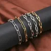 Chaîne 1pc 4 mm Nouveau 304 Bracelet de câble de chaîne en acier inoxydable Bracelet de chaîne pour hommes Bracelet ovale en argent doré Gift 19 cm de long 240325