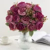 Fleurs décoratives 1pc vase de pivoine de soie artificielle pour la fête de Noël décor accessoire maison mariage arrangement floral bricolage artisanat fournitures