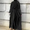 Vêtements ethniques 2024 Couleur unie Robe perlée à la main Robe musulmane Ouverte Abaya Cardigan avec ceinture Femmes Islam Kimono Femme Musulmane