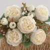 Dekorative Blumen 1 STÜCK Künstliche Pfingstrosenvase aus Seide für Christma Party Dekor Zubehör Zuhause Hochzeit Blumenarrangement DIY Bastelbedarf