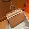 Genuine Leather BK Bolsa feita à mão Frea de cera Togo Togo Home Bag 25/30/35 Tote ombro LX67