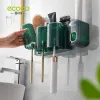 Houders ECOCO Wandmontage Tandenborstelhouder Bekerrek Automatische tandpastadispenser Multifunctionele badkameraccessoire-organizerrek