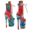 Dance Shoes 20CM/8inches PU Upper Modern Sexy Nightclub Pole High Heel Platform Women's Ankle Boots 555