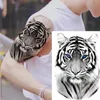100pcs hurtownia wodoodporna tymczasowa tatuaż naklejka tygrys lion Wolf Forest Man Big Sexy Flower Women Arm Arm Art Fake Tattoos 240311