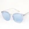 Zonnebrillen retro kat oogmode mannen dames vierkante tinten brillen trendy ins merk ontwerp UV400 Clear Red Sun Glazen