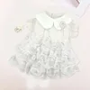 Dog Apparel Sweet Cute Pet Dress Doll Collar Fashionable With Lace Skirt Faux Pearl Decoration For Small