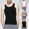 Gym Muscle Training Tank Top, ärmelloses T-Shirt für Herren, schlichtes Design, Größe XL 3XL, Polyestergewebe, Weiß/Schwarz/Grau 37rY#